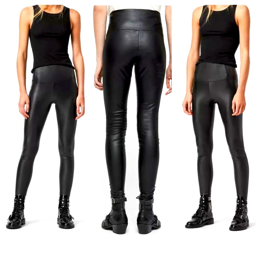 Saints 21 Leatherette Pull-On Black Faux Lather Pants Sz Medium